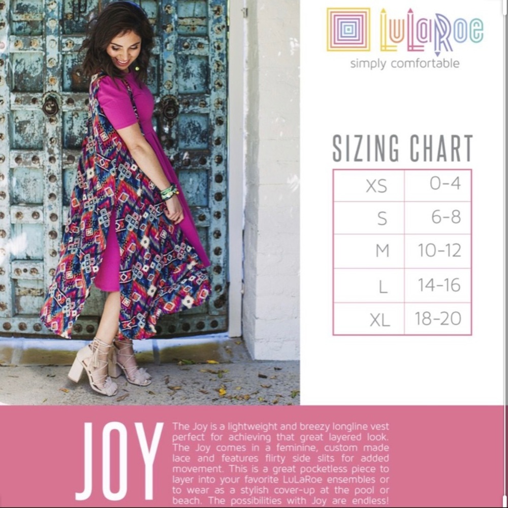LuLaRoe Joy Long Vest size Large